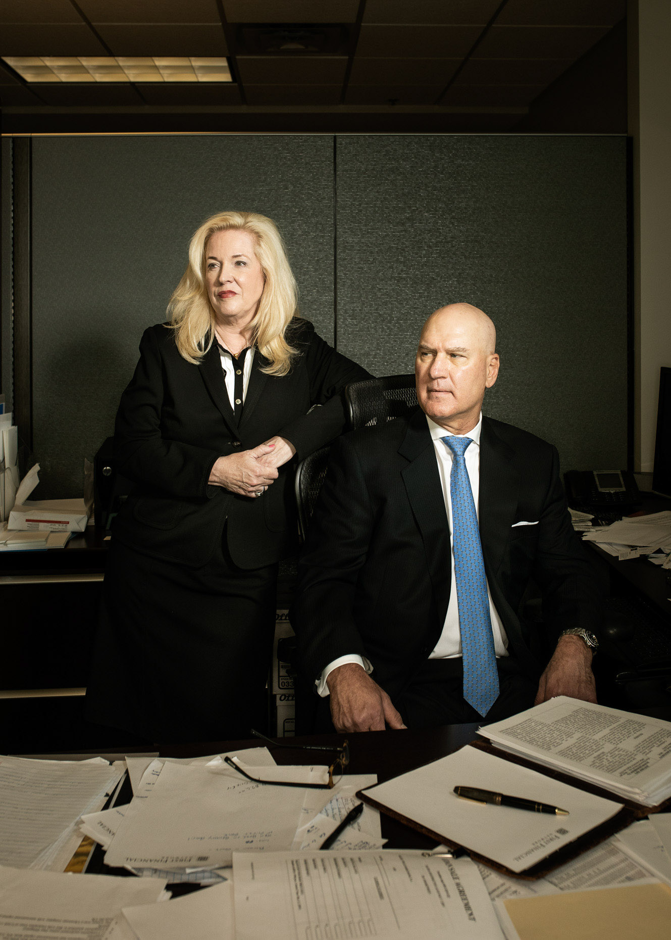 First Financial Network CEO Bliss Morris and her husband and company president John Morris for The Wall Street Journal in Oklahoma City. Brett Deering Photography